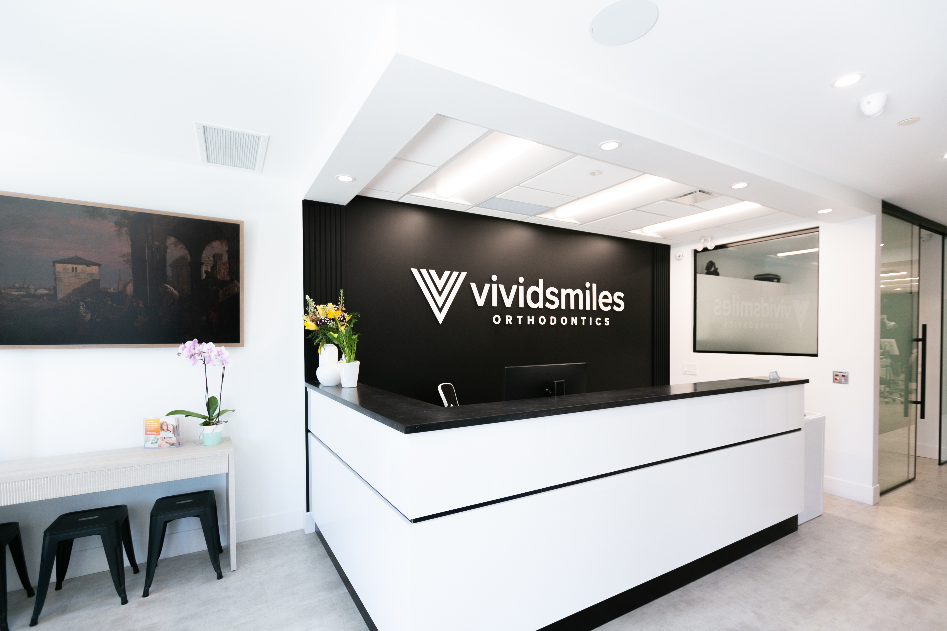 Reception area at Vivid Smiles Orthodontics